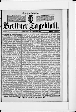 Berliner Tageblatt und Handels-Zeitung vom 09.11.1900