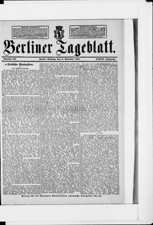 Berliner Tageblatt und Handels-Zeitung vom 11.11.1900