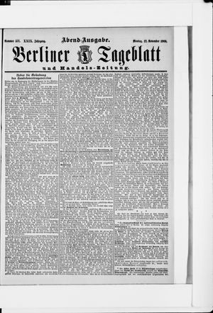 Berliner Tageblatt und Handels-Zeitung vom 12.11.1900