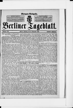 Berliner Tageblatt und Handels-Zeitung vom 13.11.1900