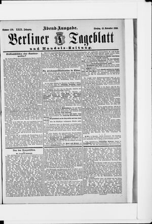 Berliner Tageblatt und Handels-Zeitung vom 13.11.1900