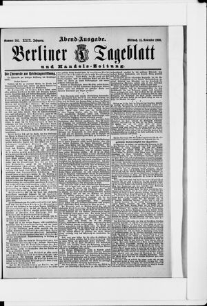 Berliner Tageblatt und Handels-Zeitung vom 14.11.1900