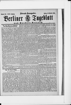 Berliner Tageblatt und Handels-Zeitung vom 16.11.1900