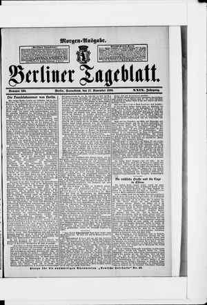 Berliner Tageblatt und Handels-Zeitung vom 17.11.1900