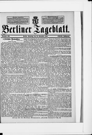 Berliner Tageblatt und Handels-Zeitung vom 18.11.1900