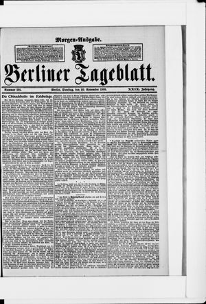 Berliner Tageblatt und Handels-Zeitung vom 20.11.1900