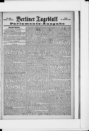 Berliner Tageblatt und Handels-Zeitung on Nov 25, 1900