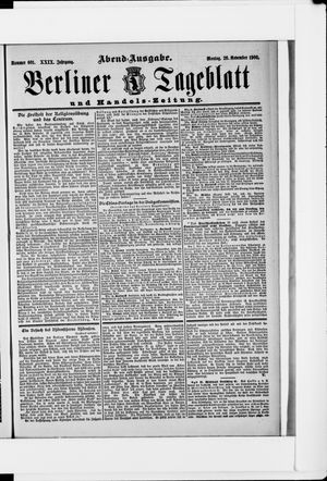 Berliner Tageblatt und Handels-Zeitung vom 26.11.1900