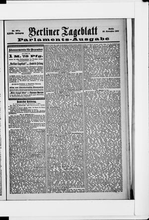 Berliner Tageblatt und Handels-Zeitung vom 30.11.1900