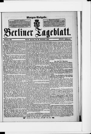 Berliner Tageblatt und Handels-Zeitung on Nov 30, 1900