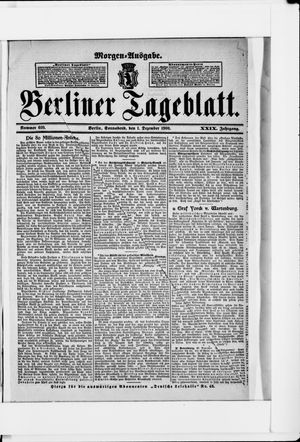 Berliner Tageblatt und Handels-Zeitung vom 01.12.1900