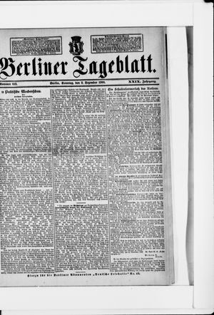 Berliner Tageblatt und Handels-Zeitung vom 02.12.1900