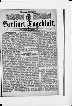 Berliner Tageblatt und Handels-Zeitung vom 04.12.1900