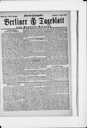 Berliner Tageblatt und Handels-Zeitung vom 08.12.1900