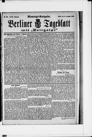 Berliner Tageblatt und Handels-Zeitung vom 10.12.1900