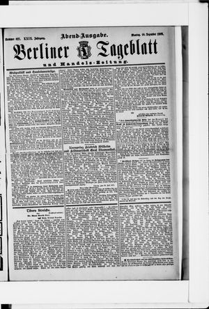 Berliner Tageblatt und Handels-Zeitung on Dec 10, 1900