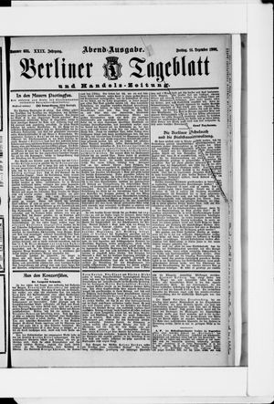 Berliner Tageblatt und Handels-Zeitung vom 14.12.1900