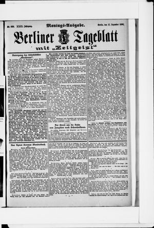 Berliner Tageblatt und Handels-Zeitung vom 17.12.1900