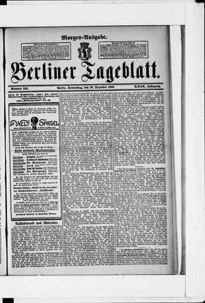 Berliner Tageblatt und Handels-Zeitung vom 20.12.1900