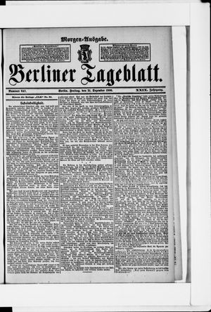 Berliner Tageblatt und Handels-Zeitung vom 21.12.1900
