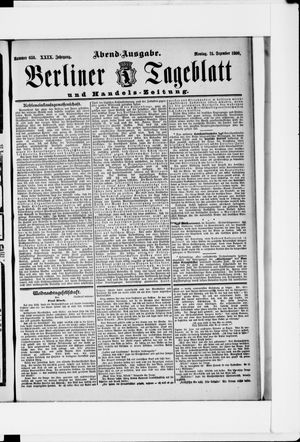 Berliner Tageblatt und Handels-Zeitung vom 24.12.1900
