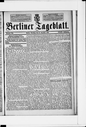 Berliner Tageblatt und Handels-Zeitung vom 25.12.1900