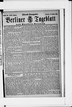 Berliner Tageblatt und Handels-Zeitung vom 27.12.1900