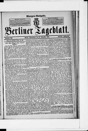 Berliner Tageblatt und Handels-Zeitung vom 29.12.1900