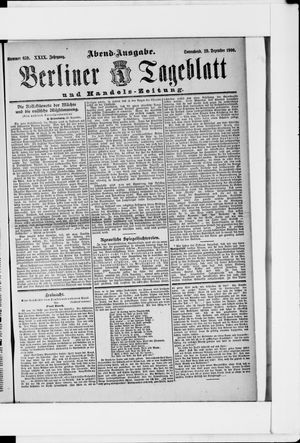 Berliner Tageblatt und Handels-Zeitung vom 29.12.1900