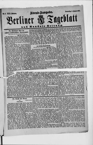 Berliner Tageblatt und Handels-Zeitung vom 03.01.1901