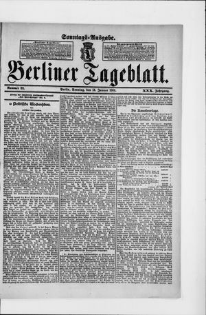 Berliner Tageblatt und Handels-Zeitung on Jan 13, 1901