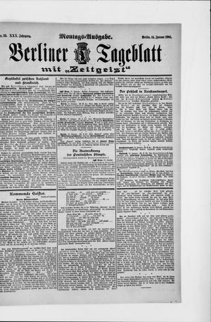 Berliner Tageblatt und Handels-Zeitung vom 14.01.1901