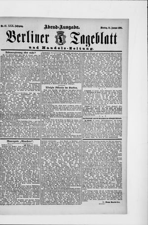 Berliner Tageblatt und Handels-Zeitung vom 21.01.1901