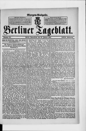 Berliner Tageblatt und Handels-Zeitung on Jan 26, 1901