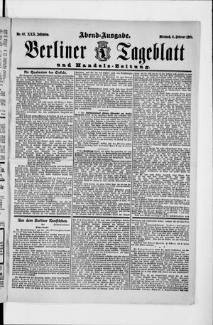 Berliner Tageblatt und Handels-Zeitung vom 06.02.1901