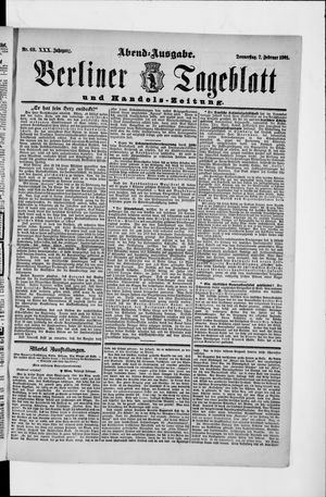 Berliner Tageblatt und Handels-Zeitung vom 07.02.1901