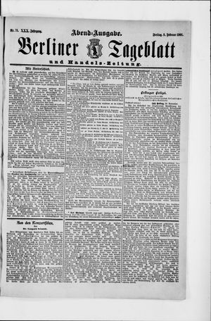 Berliner Tageblatt und Handels-Zeitung vom 08.02.1901