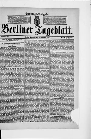 Berliner Tageblatt und Handels-Zeitung vom 10.02.1901