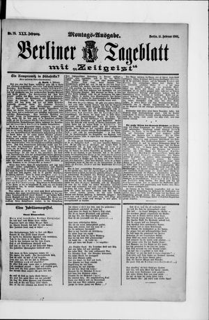 Berliner Tageblatt und Handels-Zeitung vom 11.02.1901