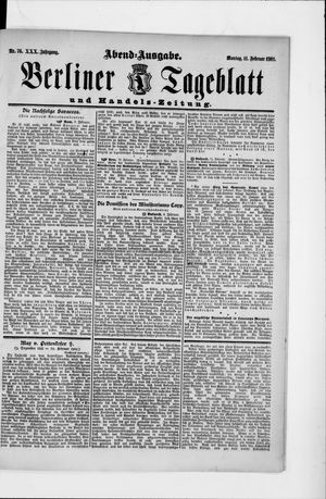 Berliner Tageblatt und Handels-Zeitung vom 11.02.1901