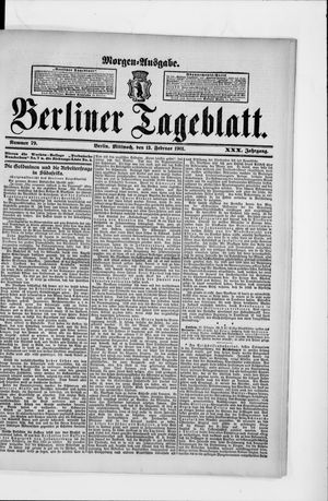 Berliner Tageblatt und Handels-Zeitung vom 13.02.1901