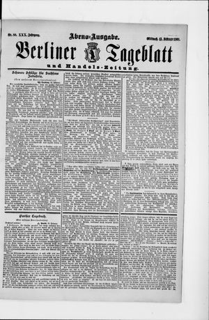 Berliner Tageblatt und Handels-Zeitung vom 13.02.1901