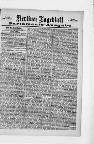 Berliner Tageblatt und Handels-Zeitung vom 14.02.1901