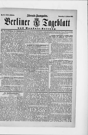 Berliner Tageblatt und Handels-Zeitung on Feb 14, 1901