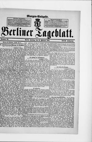 Berliner Tageblatt und Handels-Zeitung vom 15.02.1901