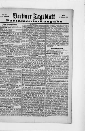 Berliner Tageblatt und Handels-Zeitung vom 16.02.1901