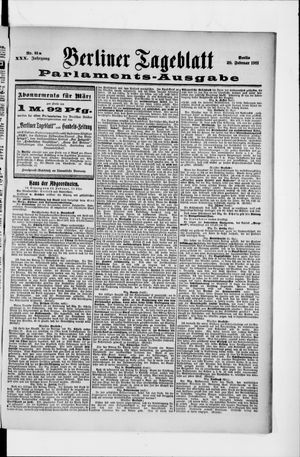 Berliner Tageblatt und Handels-Zeitung vom 20.02.1901
