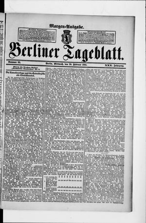 Berliner Tageblatt und Handels-Zeitung vom 20.02.1901