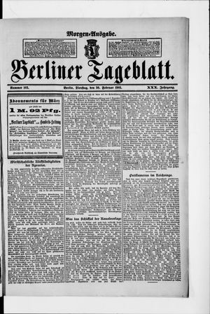 Berliner Tageblatt und Handels-Zeitung vom 26.02.1901