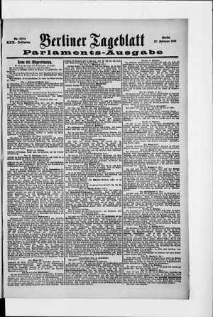 Berliner Tageblatt und Handels-Zeitung on Feb 27, 1901